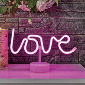New in Box  Neon-Style Love Light Battery Operated Pink LED, with Built-in Timer